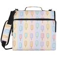 thumbnail image 2 of Zipper Binder with Shoulder Strap 2 inch 3 Ring Waterproof File Folder Organizer Bag 500 Sheet Popsicle Pattern, 2 of 8