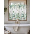 thumbnail image 4 of Green Eucalyptus Leaves 2 Panel Kitchen Curtains for Windows, Summer Botanical Watercolor Daisy Bathroom Privacy Curtain, Home Décor Window Treatment for Bedroom/Living Room 55"x45", 4 of 6