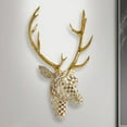 thumbnail image 4 of Deer Head Wall Decor - 15.7x8.7 Inch Resin Animal Head Sculpture, Artistic 3D Wall Hanging Art for Living Room, Bedroom, Kitchen, Unique Home Gift, 4 of 5