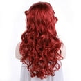 thumbnail image 3 of HairWiz Women's Long Curly Red Synthetic Wavy Hair Mermaid Cosplay Wigs (Adult Size), 3 of 6
