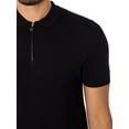 thumbnail image 4 of Antony Morato Super Slim Fit Zip Polo Shirt, Black, 4 of 6