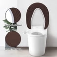 thumbnail image 4 of Toilet Lid and Tank Cover Set - Stretch Washable Spandex Fabric Protector for Bathroom Seats - Fits Most Toilets, Coffee, 4 of 7
