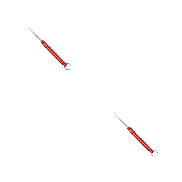 Wosthever Herramienta de limpieza de palillos reutilizables de bolsillo para palitos de frutas de acero inoxidable Soporte de palillos de Rojo 2piezas