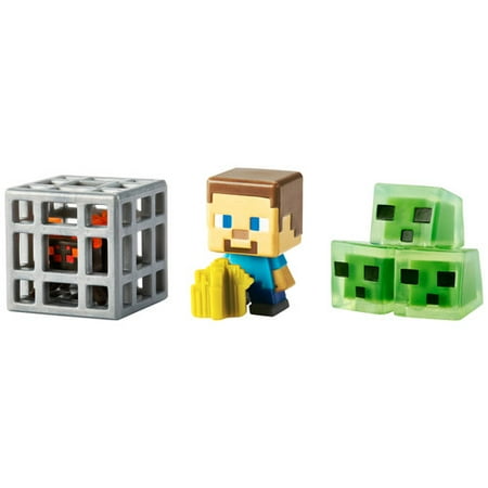 Minecraft Mini Figure 3Pk Farming Steve, Spawning Spider 