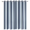 thumbnail image 2 of Outdoor Curtains for Patio Waterproof, Navy Blue Windproof Pravicy Outside Porch Blackout Curtain, Modern White Geometric Vertical Stripes Sun Blocking Grommets Curtains for Cabana 2 Panels 54"x84", 2 of 9