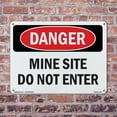 thumbnail image 5 of Mine Site Do Not Enter OSHA Danger Rigid Plastic Sign 18 Inch x 12 Inch - 10 Pack, 5 of 8