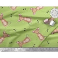 thumbnail image 2 of Soimoi Green Silk Fabric Footprints & Mouse Kids Decor Fabric Printed Yard 44 Inch Wide, 2 of 5