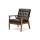 thumbnail image 2 of Sillón de madera tapizado de cuero sintético marrón Baxton Studio BBT8013-Brown Chair, 2 of 2