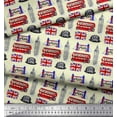 thumbnail image 3 of Soimoi Yellow Cotton Duck Fabric London Theme Architectural Printed Craft Fabric by the Yard 42 Inch Wide, 3 of 3