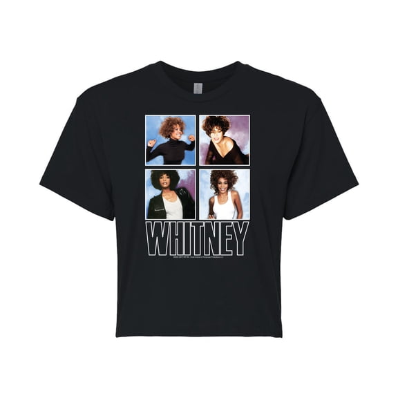 Whitney Houston - Whitney Grid - Juniors Cropped Cotton Blend T-Shirt