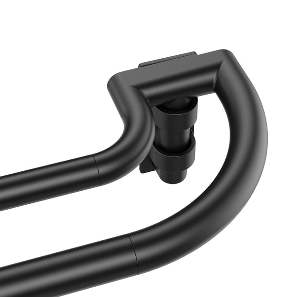 Barra de cortina doble opaca ajustable de 32 a 144 pulgadas para ventanas de 72 a 144 pulgadas negro mate