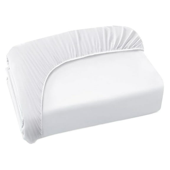 Twin Fitted Sheet - 12 Inch Pocket - White Jersey Knit - Twin XL Sheets for Kids, Stretchable Bedding Cover for Mattress