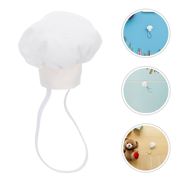 LOLIPPYY Set of 4 White Fabric Chef Hats for Small Dolls Ideal for Dollhouse Displays and Creative Crafts