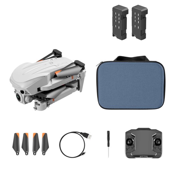 Tholdsy Dron inalámbrico de 2,4 Ghz, cuadricóptero rodante de 360 grados, avión de Control remoto con bolsa de almacenamiento, juguete Accesorios para aéreos conjunto 4 2 piezas de celdas