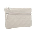 thumbnail image 2 of Unique Bargains 1 Pc Coin Purse Wallet Argyle Two Zippers Coin Purse Pouch White, 2 of 5