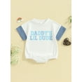 thumbnail image 2 of FEORJGP Infant Baby Boys Romper 3M 6M 12M 18M Newborn Letter Print T-Shirt Contrast Color Short Sleeve Bodysuits Crew Neck Jumpsuits Toddler Summer Casual Clothes, 2 of 9
