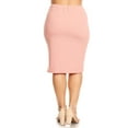 thumbnail image 3 of Plus Size Pencil Skirt - Sexy High Waist, Solid Color, Knee Length, 3 of 4