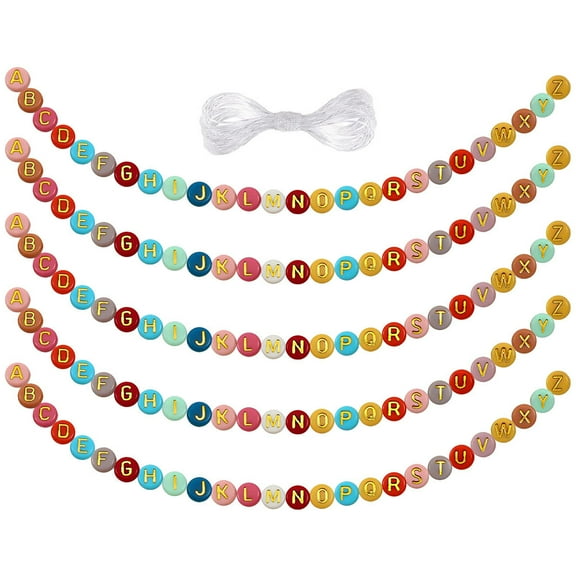 WINOMO 1 Set of Friendship Bracelet Beads Round Acrylic Gold Jewelry Making Handmade present