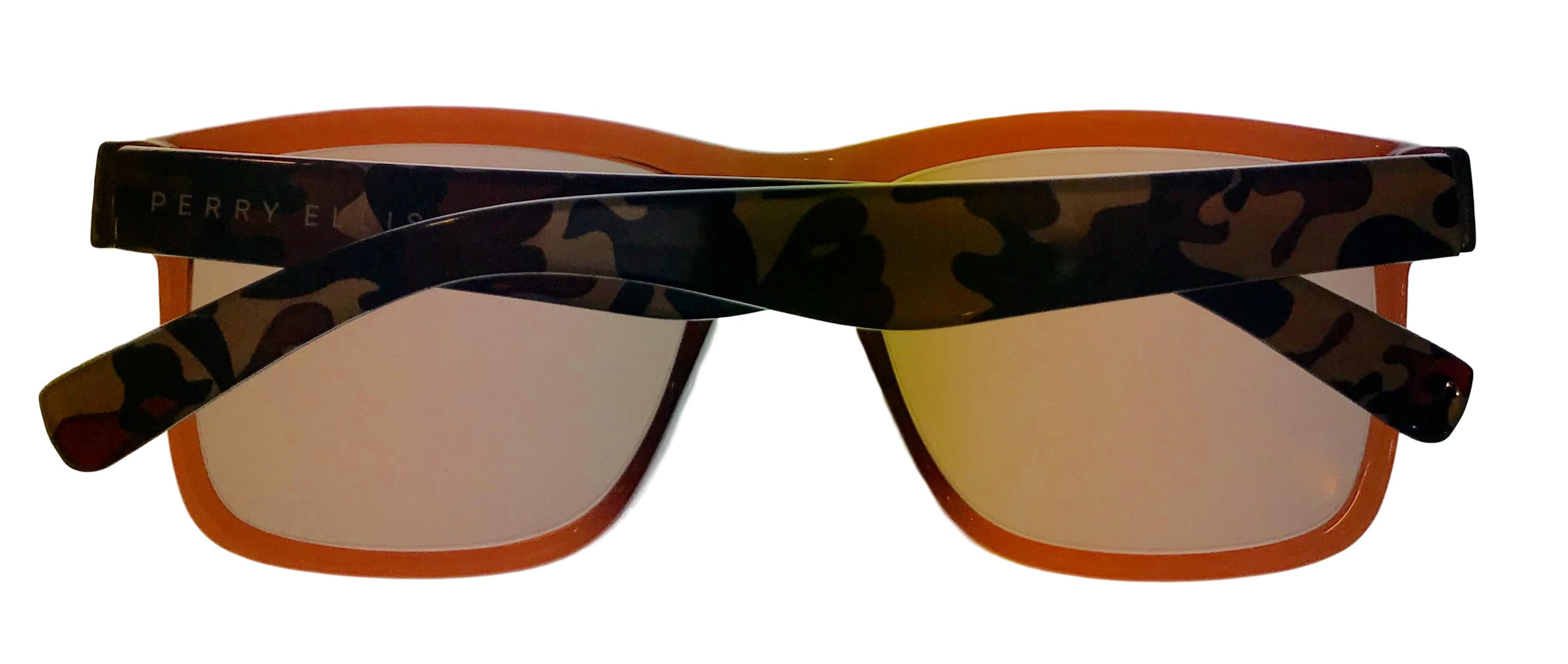 Perry Ellis Men's Brown Camo Square Plastic Sunglasses, Brown, 2-Piece