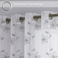 thumbnail image 4 of Floral Embroidered Semi Sheer Curtains, Farmhouse Grommet Voile Curtain, 4 of 7