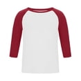 thumbnail image 4 of VBVC Men's 3/4 Sleeve Raglan Stretchy T Shirt , Color Block Crew Neck Tops For Men, S-4XL, 4 of 5
