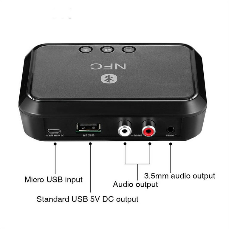 Récepteur Audio Bluetooth 5.0 Adaptateur NFC RCA 3,5 Mm AUX USB Jack Son  Stéréo