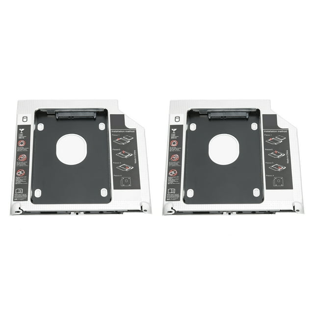 2 unidades de 2.º SSD HDD Caddy para unidad óptica, adaptador de DVD, carcasa de 9,5 mm con interruptor de protección de 3 vías