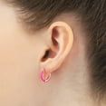 thumbnail image 2 of Gold Plated Neon Light Pink Enamel Huggie Hoop Earrings for Women, 2 of 5