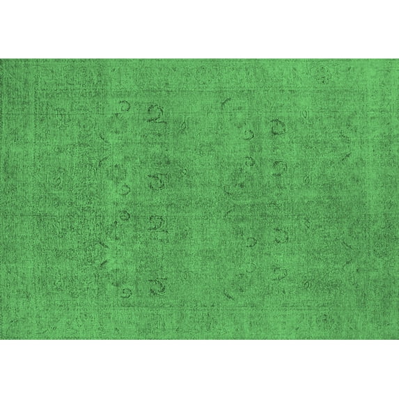 Ahgly Company Indoor Rectangle Oriental Emerald Green Industrial Area Rugs, 8' x 10'