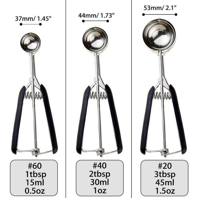Small Cookie Scoop Set - 3 PCS Include 1 tsp / 2 tsp / 3tsp Cookie Dough  Scoops, Cookies Scoops for Baking, Made of 18/8 Stainless Steel, Good Soft