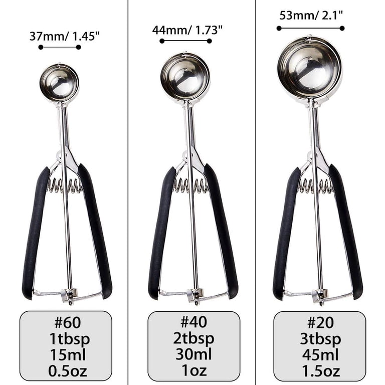 Cookie Scoops For Baking Cookie Scoop Set - #60/1 Tbsp, #40/2 Tbsp, #20 ...
