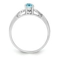 thumbnail image 4 of Auriga Fine Jewelry 925 Sterling Silver Light Blue Topaz Solitaire Engagement Ring Size 7 for Women, 4 of 4