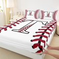 thumbnail image 3 of Homewish Initial T Letter Queen Sheet Sets for Teen, Baseball Sports Lover Flat Sheet, Cartoon Ball Print Queen Fitted Sheet, Microfiber Bedroom Decor, 4pcs, 3 of 7