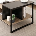 thumbnail image 5 of Homooi Modern Wood and Metal Coffee Table with Storage, Oak/Black, 5 of 6