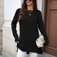 thumbnail image 4 of Camisas de Larga para Mujer, Elegantes, Informales, Holgadas, Básicas, Ropa de Moda para Otoño e Invierno 2025. Negro S, 4 of 10