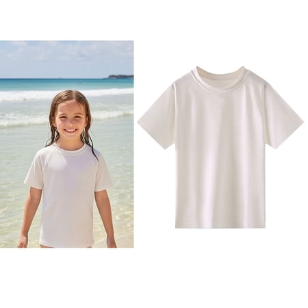 Rash Guard Swim Shirts for Boys Short Sleeve Sun Shirt Quick Dry Swimming Shirt for Boys 5-6 Years
