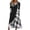Black, variant on Sngxgn Women's V Neck Swing Ruffle Long Sleeve Mini Dress(Black,L)