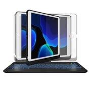 typecase Keyboard Case for iPad 9.7 inch 6th & 5th Gen Air 2 & Air 1, Thin & Light, 360 Rotatable, Wireless/BT, Backlit 10 Color, 9.7 inch Case for iPad (Black)