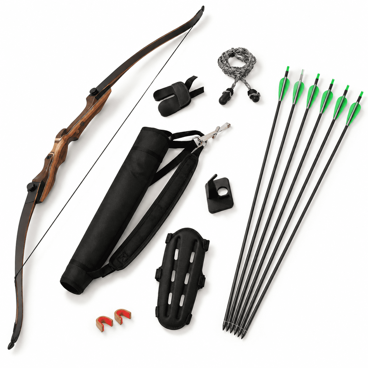 40 LB. Right Hand 62 Inch Takedown Recurve Bow Archery Set for Adults Teens