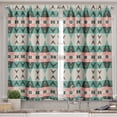 thumbnail image 2 of Ambesonne Southwestern Valance & Curtain, Triangle Tribal Border, 55"x36", Blush Cadet Blue Beige, 2 of 7