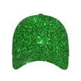 thumbnail image 2 of Fotbe Green Glitter Baseball Cap, Green Glitter Print Dad Hat,Outdoor Hat,Adjustable Sports Cap, Perfect For Activities, 2 of 9