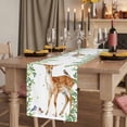 thumbnail image 2 of Table Runners 72 Inches Long Dress Scarves, Spring Botanical Farmhouse Kitchen Table Runner, Coffee Tablerunners, Watercolor Leaves Deers Birds Country 14x72 Inch, 2 of 9