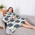 thumbnail image 5 of Oversized Wearable Blanket Hoodie,Black Cute Hedgehog Pattern Sherpa Blanket Hoodie with Super Pockets,Super Warm Fuzzy Pullover for Women & Men, 5 of 6