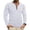 White, variant on Men Long Sleeve Vertical Ribbed Henley Knit Shirt Contrast Collar Three Button Placket Contrast Stitch Seam Slim Fitted Stretch Casual Layering Top Black M