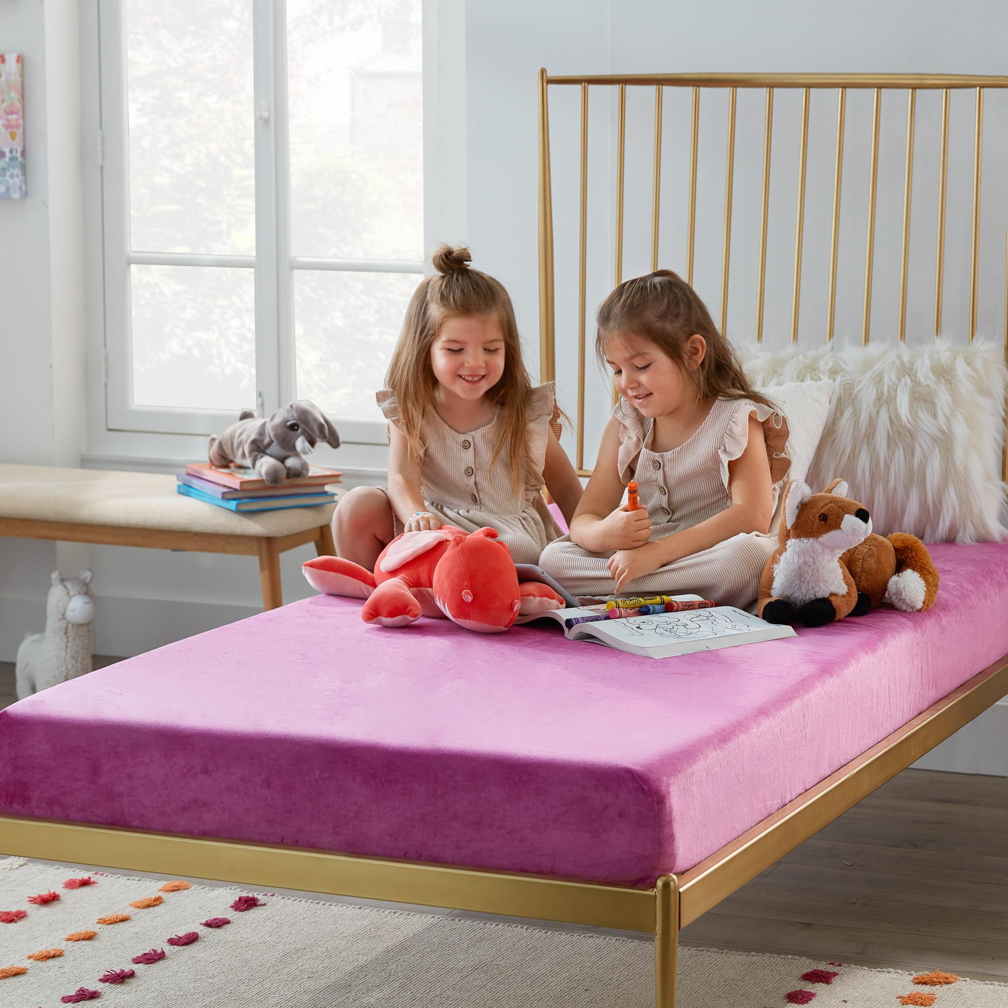 Rest Haven 6" Waterproof Gel Memory Foam Kids Mattress, Twin, Pink
