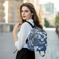 thumbnail image 6 of FORMRS Mini Backpack Purse for Women Quilted Travel Daypack Casual Shoulder Bag, Floral Ocean Waves, 6 of 7