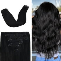 Vlasy Straight Clip In  Hair Extensions 14inches Real Human Hair 7Pcs Clip In Black Human Hair Extensions