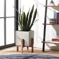 thumbnail image 2 of SAFAVIEH Borsla Modern Glam Square Patio Planter with Stand, Natural/Light Grey, 2 of 7