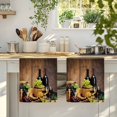 thumbnail image 4 of Red Wines Kitchen Towels Set of 4, Champagne Grapes Galsses Country Wooden Plank Absorbent Dish Towels for Kitchen, Microfiber Hand Towel, Quick Drying Tea Towel for Cleaning Decorative Dishcloths, 4 of 7