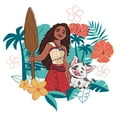 thumbnail image 2 of Girl's Moana 2 Pua and Moana Floral Portrait Graphic Cropped T-Shirt, 2 of 3